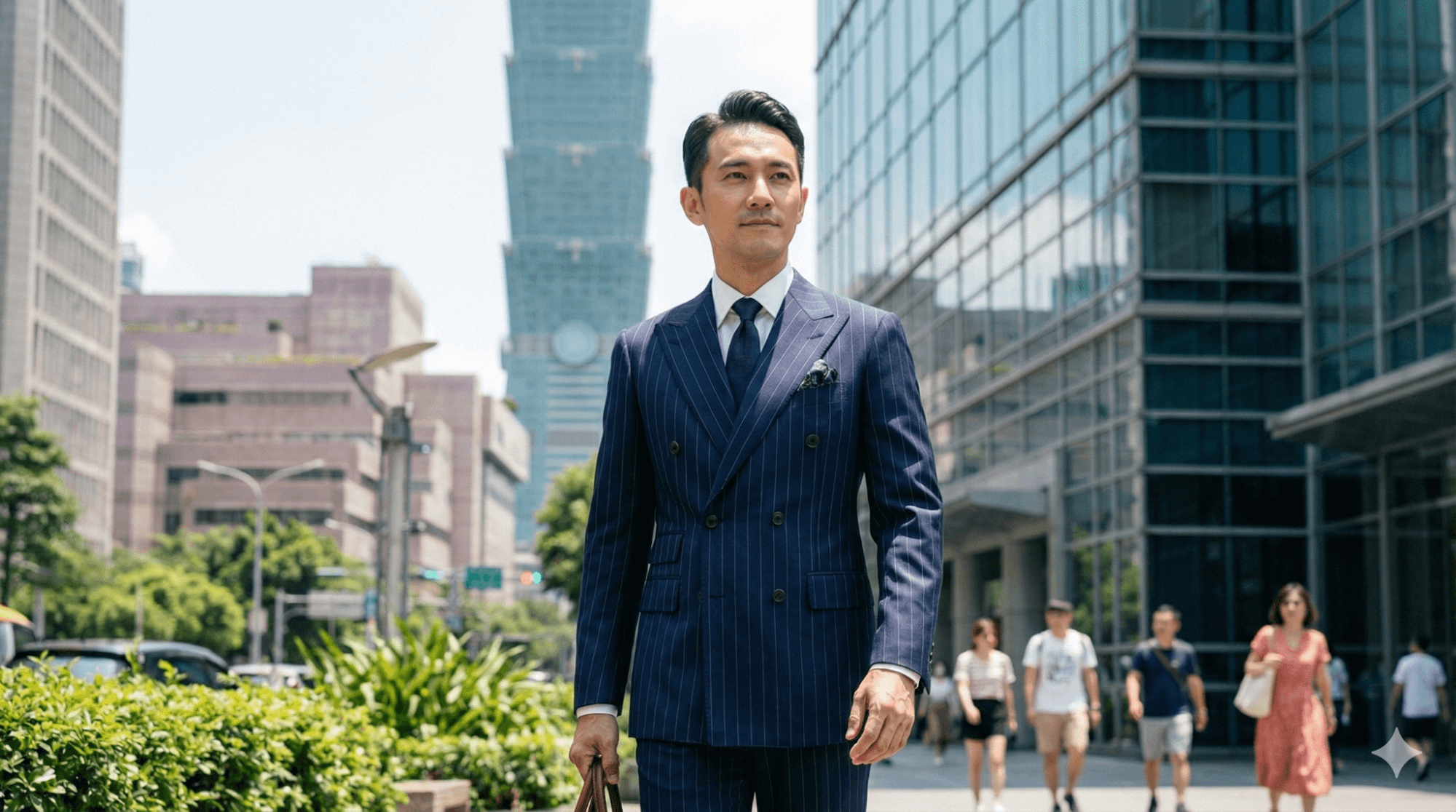 2026 台灣商務西裝穿搭推薦，紳裝手工訂製展現高透氣布料與合身剪裁，解決夏季悶熱問題的專業男士形象。